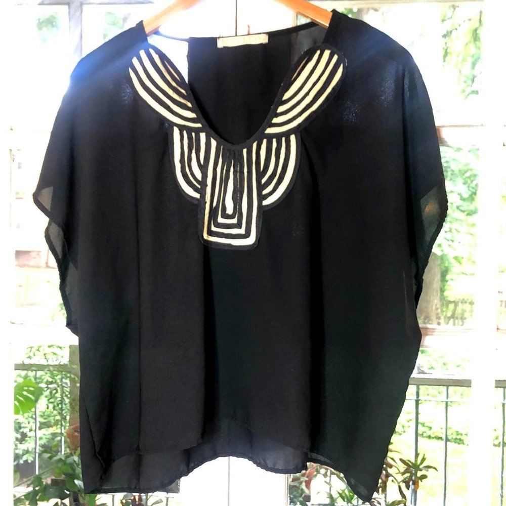 Vintage Art Deco Black Top